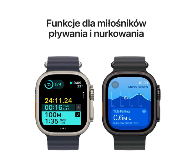 APPLE Watch Ultra 2 GPS + Cellular 49mm koperta tytanowa (czarny) + opaska Alpine M (ciemnozielony) - 1278232 - zdjęcie 5
